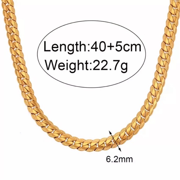 NEW 18K GOLD CUBAN CHUNKY CHAIN NECKLACE, NICE NECKLACE, CUTE NECKLACE - Picture 5 of 5